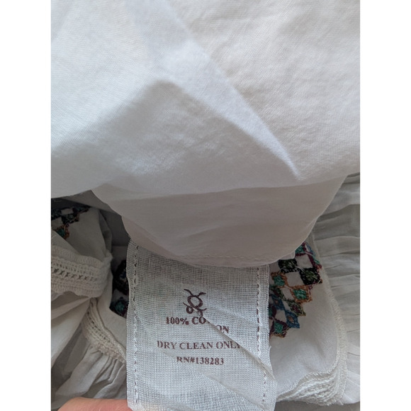NWT FIGUE Helens Off-shoulder Embroidered Midi Dress Size M White #1A463 - Picture 9 of 9